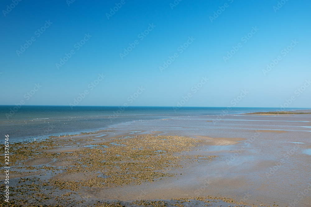 English seaside shoreline with the tide out English seaside shoreline with the tide out