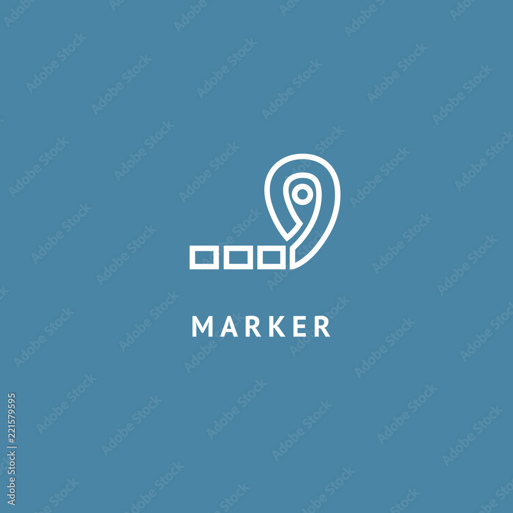 Map marker icon. Vector flat style illustration location pin logotype design. Location pin navigation logo template. Logo concept of navigator, guide, , booking hotel, Rent a Car, travel application. Map marker icon. Vector flat style illustration location pin logotype design. Location pin navigation logo template. Logo concept of navigator, guide, , booking hotel, Rent a Car, travel application.