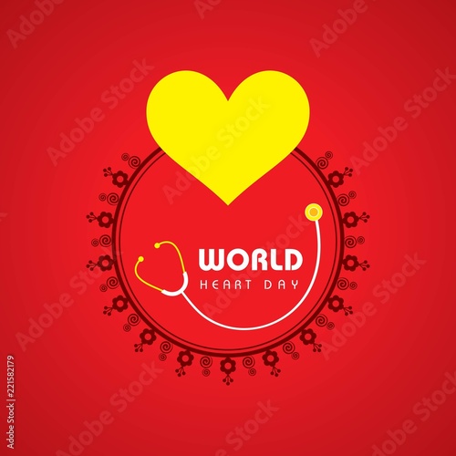 illustration World Heart Day Background stock vector