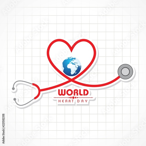 illustration World Heart Day Background stock vector