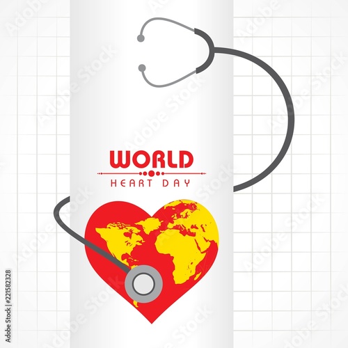 illustration World Heart Day Background stock vector