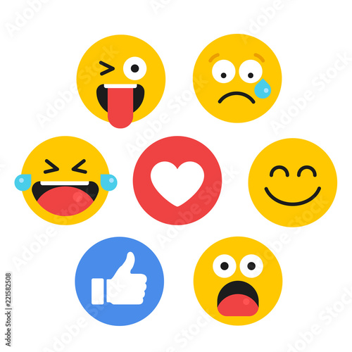 Set emoji emotion smiles icons
