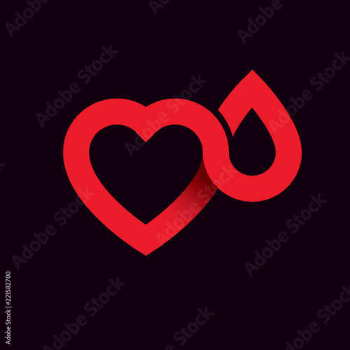 Red heart shape vector illu...