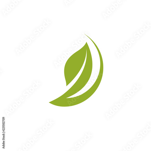 Vector spring leaves vector illustration. Alternative medicine concept, phytotherapy logo.