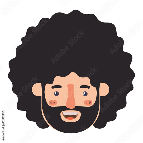 young man with afro head avatar character