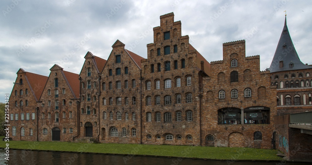Bâtiment commerciaux à Lübeck, Schleswig-Holstein, Allemagne