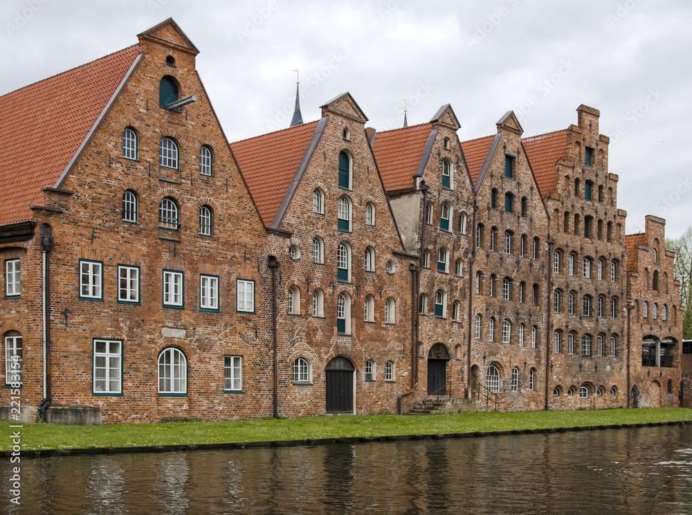 Bâtiments commerciaux à Lübeck, Schleswig-Holstein, Allemagne