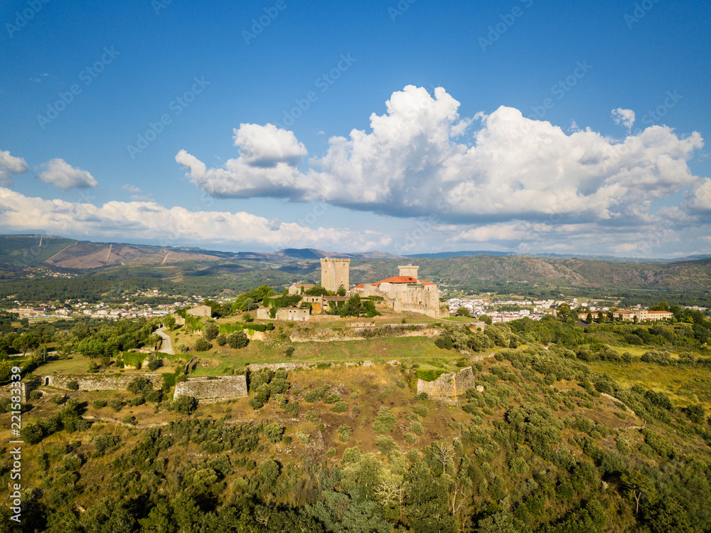 Aerial view of the Castle of Monterrey in Ourense