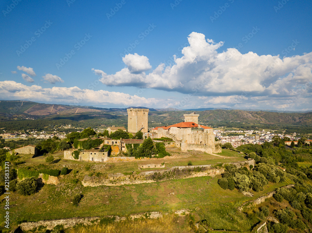 Fototapeta premium Aerial view of the Castle of Monterrey in Ourense