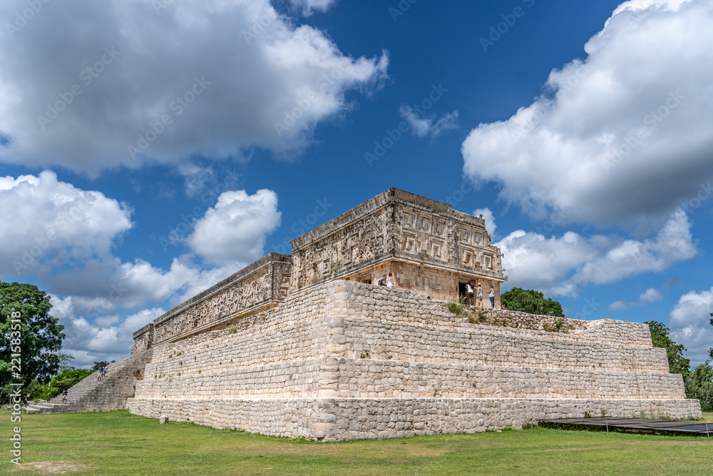 old maya temple in uxmal guatemala