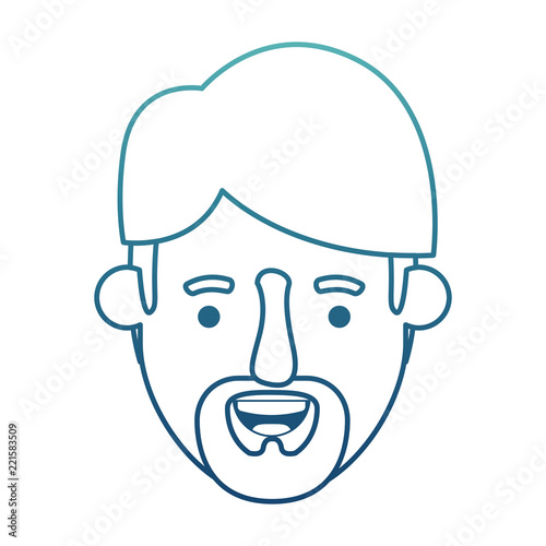 young man head with beard avatar character