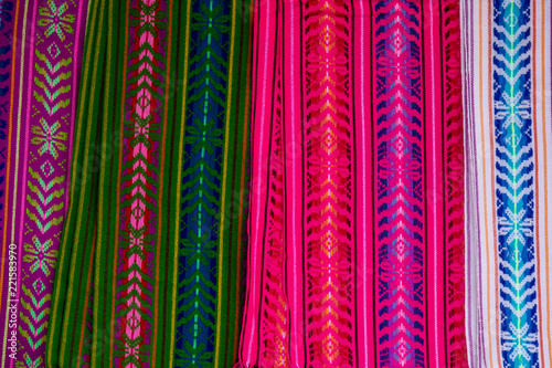 colorful fabric as seen on the markets of mexico and peru