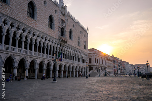 Doge's Palace Venice at sunrise