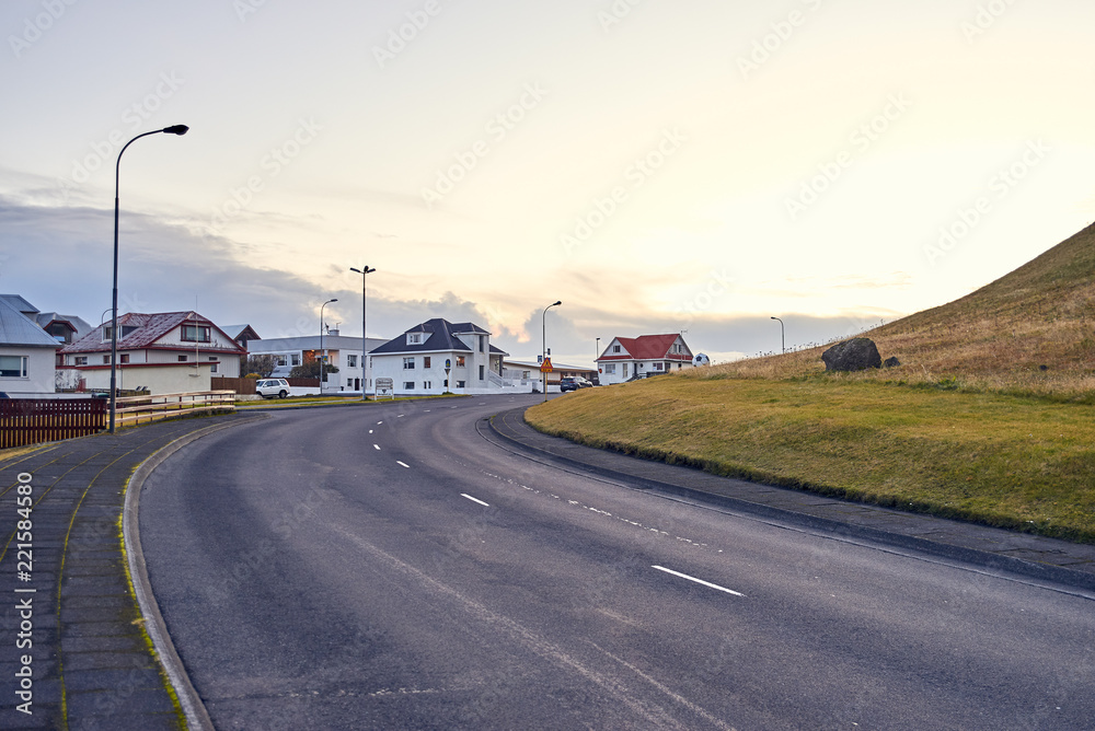 Fototapeta premium Vestmannaeyjar, Iceland - OCTOBER 15, 2017: Vestmannaeyjar is a town and archipelago off the south coast of Iceland.
