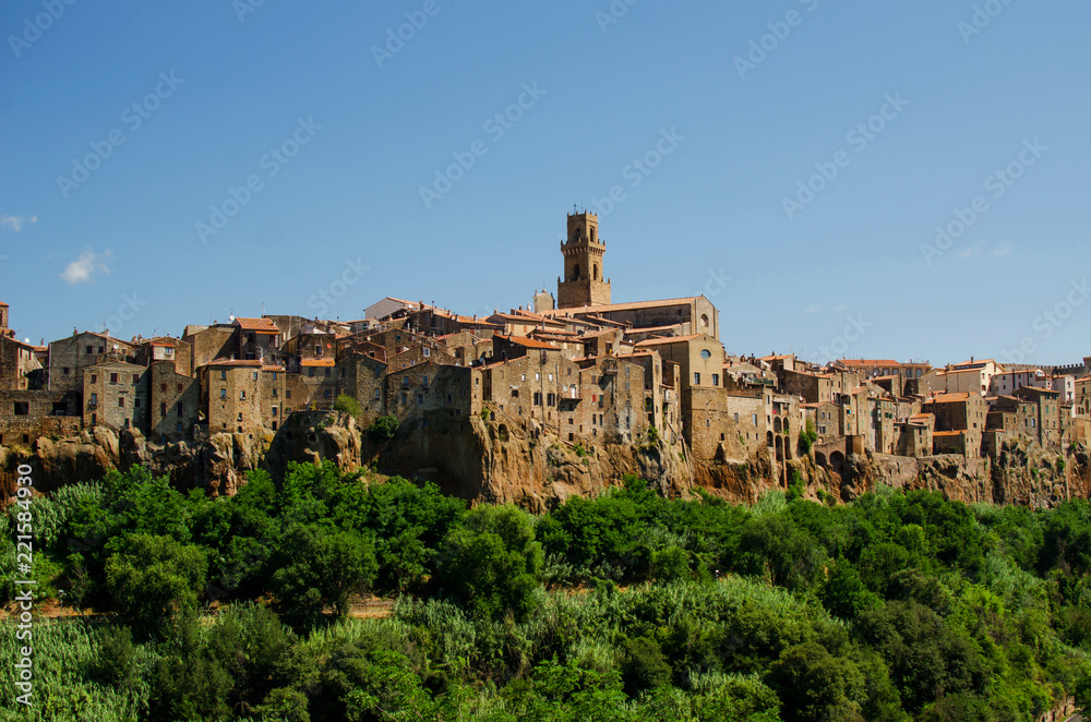 View on old town of Pitigliano, Italy