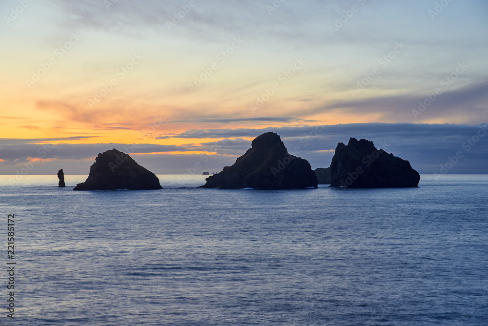 beautiful evening landscape on the Westman Islands