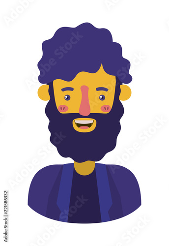 young man with beard avatar character