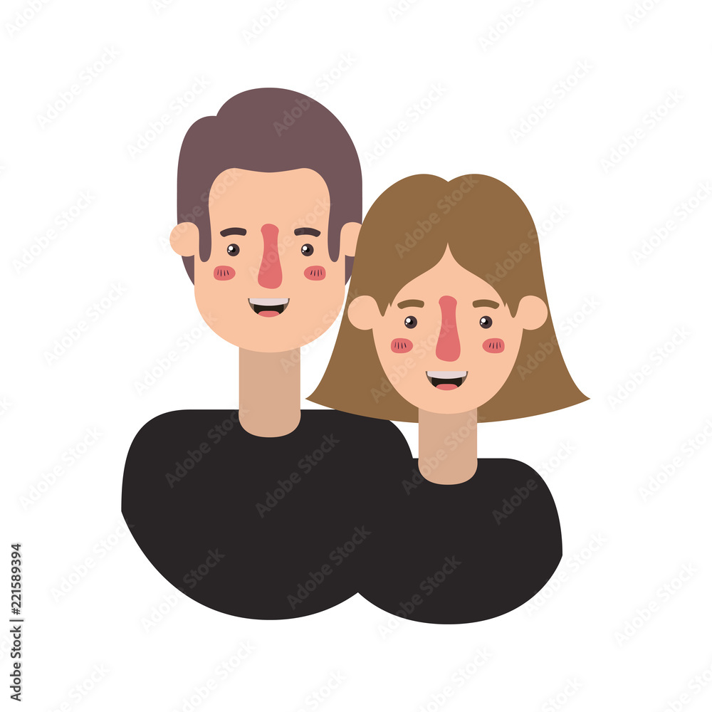 Obraz premium couple avatar characters icons