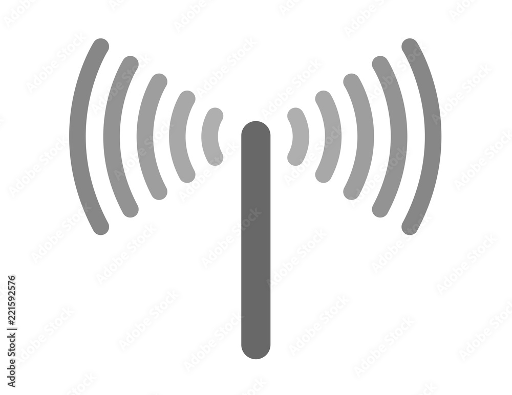 sensor and waves signal icon vector sensor and waves signal icon vector