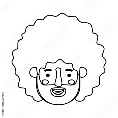 young man with afro head avatar character