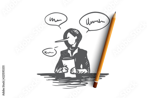 Fake news concept. Hand drawn isolated vector.