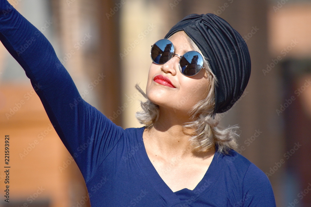 Victorious Beautiful Person Wearing Turban Victorious Beautiful Person Wearing Turban