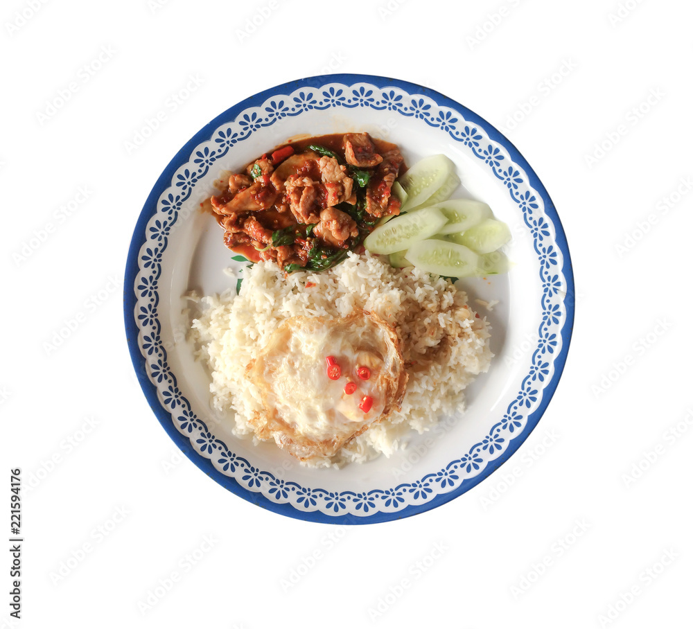 street food thai land(Phad kra phera)fried rice with basil street food thai land(Phad kra phera)fried rice with basil