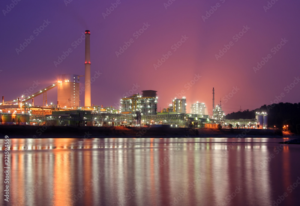 Coking plant with pink sky