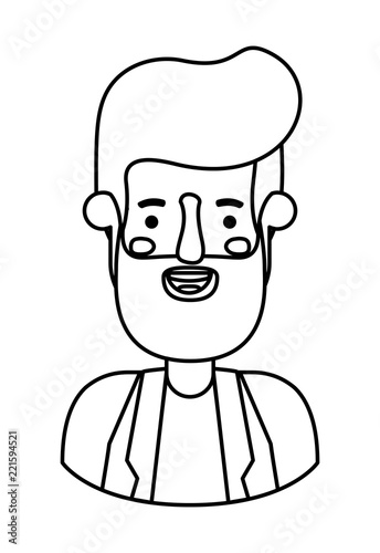 young man with beard avatar character