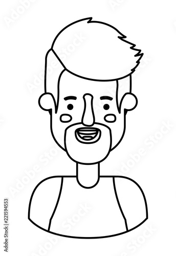 young man with beard avatar character
