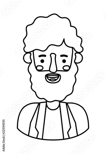 young man with beard avatar character