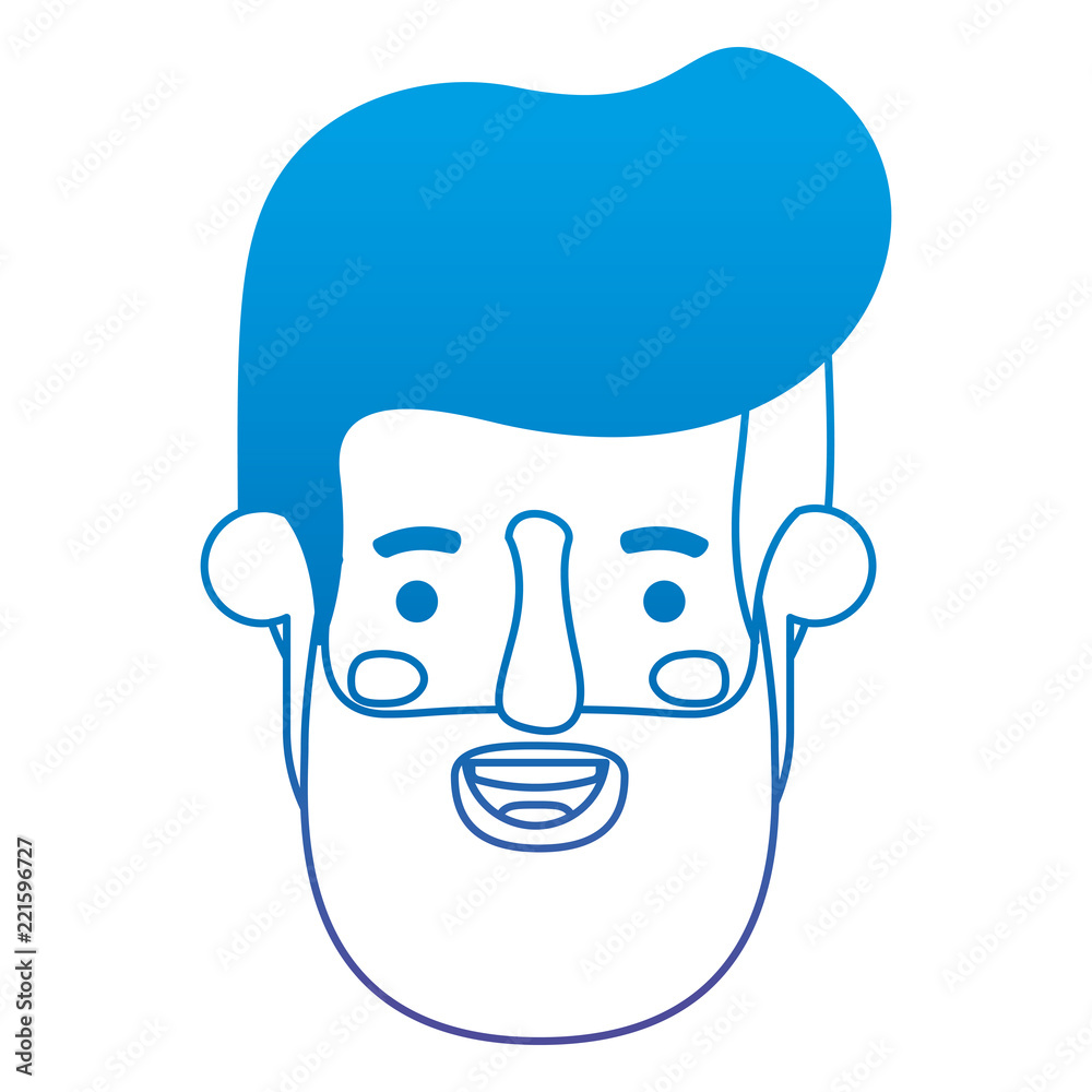young man head with beard avatar character young man head with beard avatar character