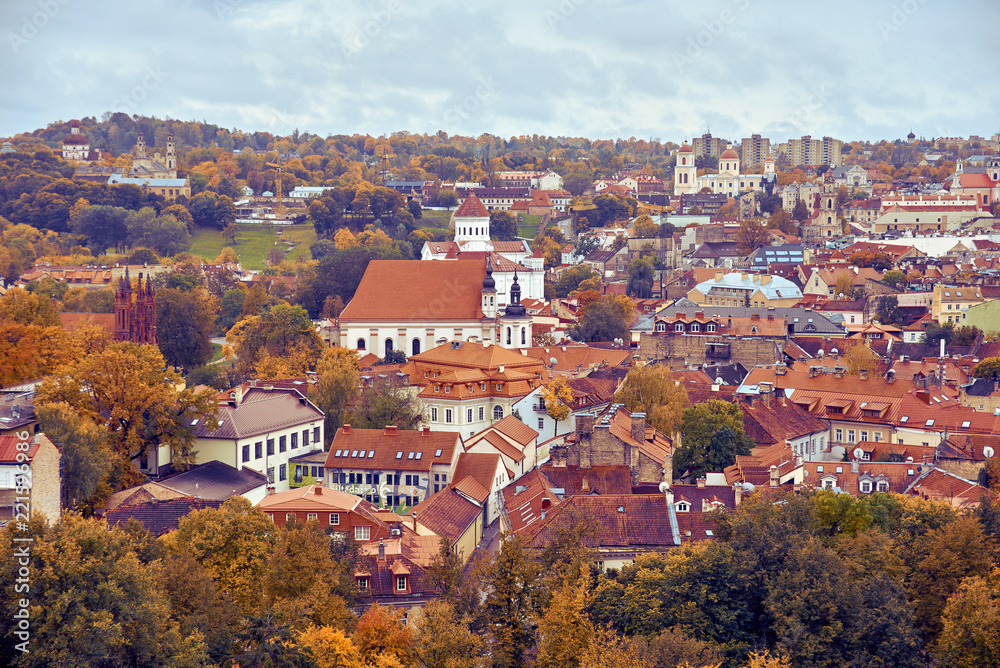 View from the height to the center of Vilnius