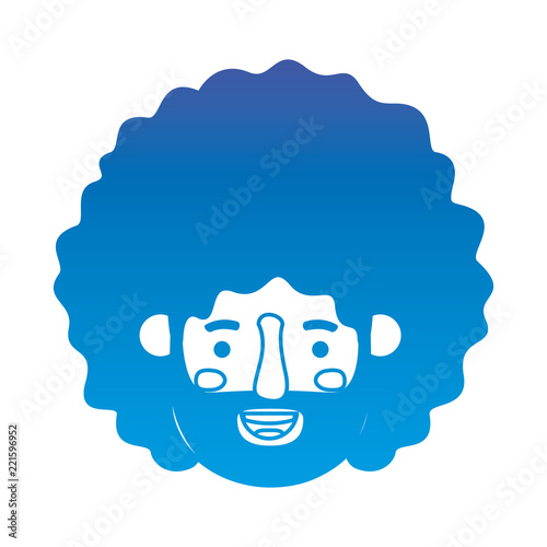 young man with afro head avatar character