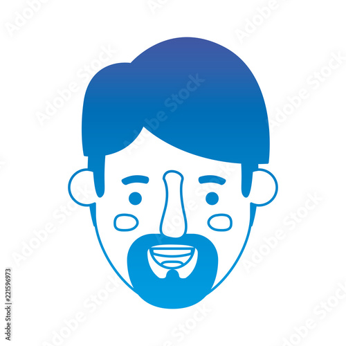 young man head with beard avatar character
