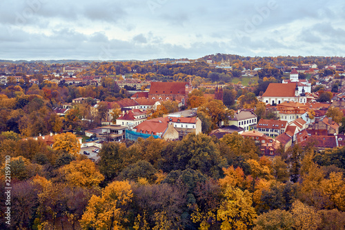 View from the height to the center of Vilnius