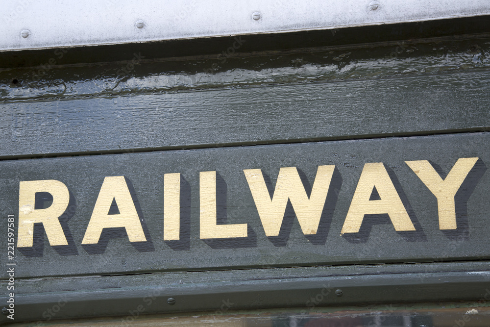 Railway Sign on Train Railway Sign on Train