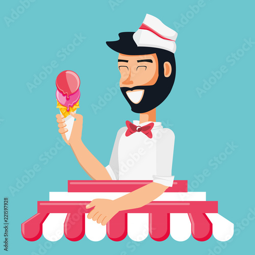 ice cream salesman character