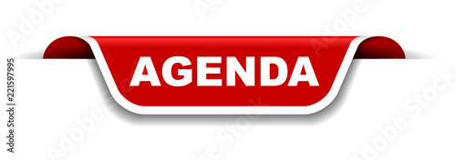 red and white banner agenda
