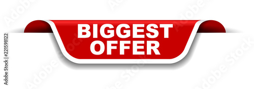 red and white banner biggest offer