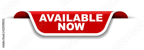 red and white banner available now