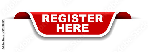 red and white banner register here
