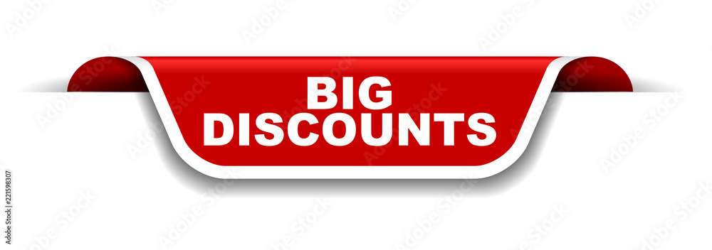 red and white banner big discounts red and white banner big discounts