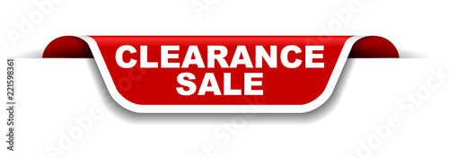 red and white banner clearance sale