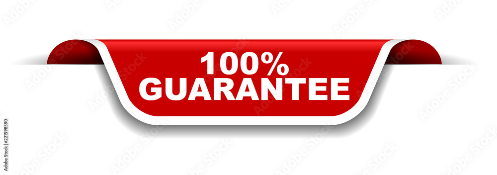 red and white banner 100% guarantee red and white banner 100% guarantee