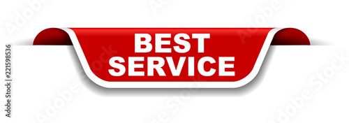 red and white banner best service