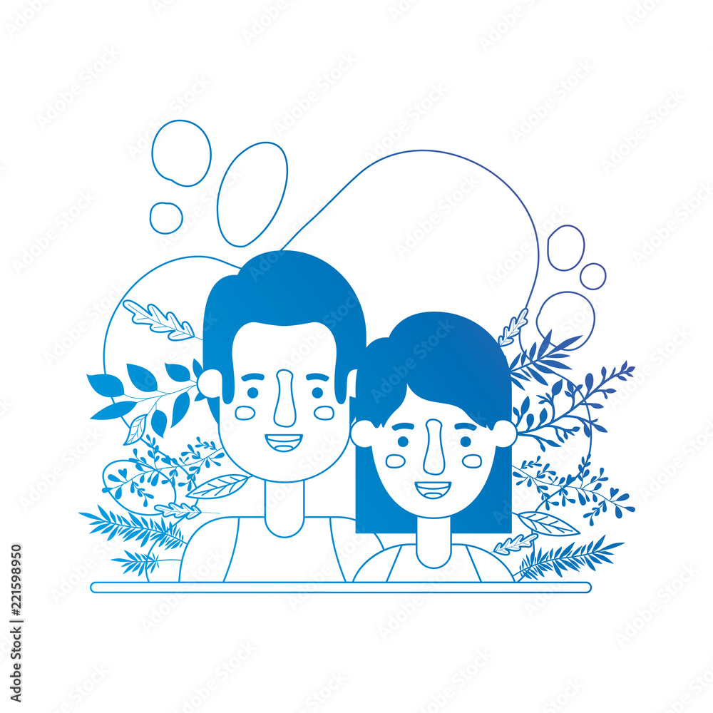 couple with plants characters