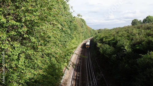 Chiltern Railways train passing beneath bridge photo