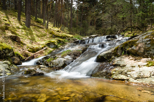 Beautiful waterfall in a forest in Canencia Madrid © AMR