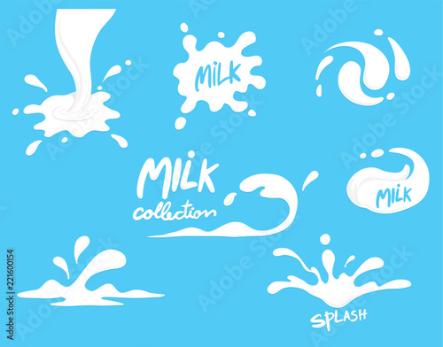 milk splash collection , set ,vector, clear background